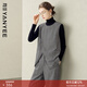 顏域灰色毛呢馬甲女2025冬季新款設計感開(kāi)叉百搭寬松無(wú)袖毛衣背心 灰色1 XL