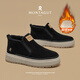 夢(mèng)特嬌棉鞋男鞋高幫春季新款戶(hù)外加絨加厚雪地靴男厚底防滑抗寒保暖鞋男 黑色 【標準皮鞋碼】 41 (255mm)