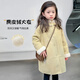 圖圖小象女童外套2026新款秋冬中長(cháng)款連帽兒童麂皮絨大衣保暖加絨防風(fēng)外套 杏色 140 身高約140cm