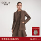 歌莉婭 冬季新品  可水洗羊毛套裝（連衣裙+外套）  1EDJAC33A 86Y咖啡色 L