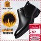 老人頭（LAORENTOU）男靴冬頭層牛皮棉鞋防滑耐磨真毛中老年加絨保暖棉靴 A50381 黑40