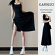 GARNUO黑色吊帶連衣裙子女夏季2025新款法式小個(gè)子高級感赫本風(fēng)收腰長(cháng)裙 黑色 M
