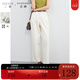 三彩大碼女裝2025秋款休閑全棉高腰牛仔褲直筒小白褲顯瘦胖MM 奶白色 M 160/72B