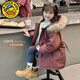 G.duck女童棉服派克服2025新款冬裝兒童加絨加厚外套棉襖洋氣冬季棉衣潮 磚紅色(過(guò)冬款) 140 (建議身高130-140)
