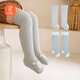 貝瑞加（Babyprints）嬰兒襪子2雙裝新生兒秋冬長(cháng)筒襪寶寶加絨加厚保暖過(guò)膝襪 藍S