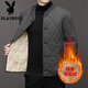 花花公子（PLAYBOY）外套男小棉衣爸爸裝加厚襖子棉服秋冬季羽內膽絨服男保暖衣服男裝 T01灰色 3XL 約150-165斤