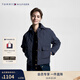 Tommy Hilfiger秋冬女裝復古休閑菱形格紐扣翻領(lǐng)寬松保暖短款棉服夾克外套 藏青色DW5 L （推薦：130-140斤）
