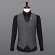 吉約蒙（G·MONS）羊毛馬甲男西裝馬甲上班坎肩開(kāi)衫韓版馬夾工作坎肩商場(chǎng)同款 灰色 S