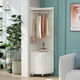 海詩(shī)圣堡新款轉角衣帽架客廳玄關(guān)轉角掛衣架簡(jiǎn)約臥室轉角置物落地三角邊柜 白色 60/60/200兩門(mén)衣帽架