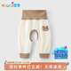 優(yōu)奇嬰兒褲子春秋男女寶寶高腰護肚長(cháng)褲嬰幼兒早秋高腰開(kāi)襠褲可愛(ài)家居