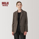 MUJI女式 起毛 西裝領(lǐng)夾克 女外套冬季款 女裝 休閑 小西服BD0ZDC4A 棕色圖案 L 165/88A