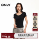 ONLY2026春季新款修飾肩頸U型領(lǐng)口純色修身短袖T恤女|126101112 H1Z黑色 M