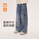 皇室童緣女童加絨牛仔褲2025冬款柔棉寬松長(cháng)褲可愛(ài)星星中大童童裝