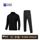 必邁（bmai）新款跑步蓄能夾克運動(dòng)褲套裝健身訓練運動(dòng)保暖競賽馬拉松衣褲 暗夜黑【男款兩件套】 男 XL