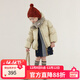 允兒媽【鴻基除塵絨】女童杜邦三防90白鴨絨羽絨服 寶寶冬季外套 灰杏色 現貨 110 充絨量116.9g