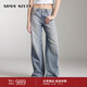 MISS SIXTY進(jìn)口牛仔面料牛仔褲復古顯瘦百搭女低腰微喇叭褲長(cháng)褲 淺藍 S (25-26碼)