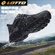 樂(lè )途（LOTTO）登山鞋男女鞋春季皮面戶(hù)外越野徒步防潑水運動(dòng)鞋情侶跑步鞋黑色42