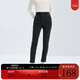 三彩【加絨】2025冬季新款修身高腰九分牛仔褲小腳褲 黑色 XL 170/76A