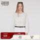 Teenie Weenie小熊白色襯衫2025夏季新款法式娃娃衫圓領(lǐng)蕾絲上衣女 白色 S