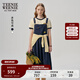 Teenie Weenie小熊白色連衣裙2025夏季新款減齡學(xué)院風(fēng)背帶裙中長(cháng)裙 藏青色 S
