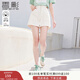 香影牛仔闊腿短褲女高腰2025夏季新款熱褲遮胯時(shí)尚洋氣a字休閑褲 米色 M