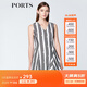 PORTS寶姿  新品商場(chǎng)同款女裝無(wú)袖V領(lǐng)條紋提花連衣裙SN8D077HFQ075 白/黑色 S (4)