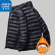 真維斯輕薄羽絨服男短款冬季外套男士新款超輕休閑中青年白鴨絨保暖防寒 A210-16050黑色 L (120斤-140斤)