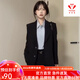 梵奧格（FANAOGE）大學(xué)生正裝西裝套裝女裝職業(yè)西服大學(xué)生英倫西裝墊肩韓版西服外套 [單件]黑色西裝外套 【帶墊肩】 L 【建議110-125斤】 急件當日發(fā)-聯(lián)系客服可順豐