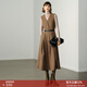 顏域毛呢中長(cháng)款V領(lǐng)連衣裙冬裝女款2025年新款簡(jiǎn)約裙子氣質(zhì)背心裙 駝色1 S