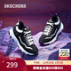 斯凱奇（Skechers）休閑鞋女加絨保暖老爹鞋輕便復古運動(dòng)鞋8730057 8730057-黑色/白色/BKW 37