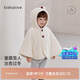babylove嬰幼兒毛絨斗篷冬季夾棉加厚寶寶披風(fēng)保暖加絨外出連帽外套圣誕服