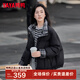 鴨鴨（YAYA）羽絨服女短款2025年冬季新款小個(gè)子韓版寬松撞色立領(lǐng)保暖外套XH 黑色 M 160/84A