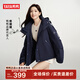 鴨鴨佟麗婭同款大師裁剪羽絨服女短款2025年冬季新款簡(jiǎn)約保暖外套ZX 藏青色 M 160/84A