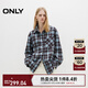 ONLY2025夏季新款松弛寬松翻領(lǐng)撞色格紋落肩長(cháng)袖襯衫女|125305024 H31 艾琳格紋 M