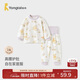 童泰（TONGTAI）寶寶秋衣套裝春秋季純棉嬰兒衣服兒童高腰護肚家居服黃色90cm