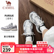 駱駝（CAMEL）追尋徒步鞋情侶穿搭緩震男女網(wǎng)面透氣復古休閑旅游鞋 7052，象牙白/銀，女 【透網(wǎng)】 39