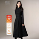 晚白【新品】亮閃閃毛呢無(wú)袖連衣裙冬款優(yōu)雅知性風(fēng)修身顯瘦裙子 黑色 L