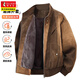 啄木鳥(niǎo)2025冬季新款美式美拉德座山雕外套棉上衣服男士加絨加厚立領(lǐng)夾克 咖啡色 XL 【建議130-150斤】