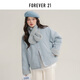 FOREVER21棉服女25年冬季新款時(shí)尚百搭仿羊羔毛雙面穿棉衣外套50913 藍色 L