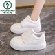 啄木鳥(niǎo)護士鞋女秋冬加絨高端真皮平底軟底防滑醫院美容院白色工作棉鞋 白色 38