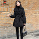 AEMAPE羽絨棉服女2026冬季新款修身收腰中長(cháng)款棉衣外套黑色顯瘦棉襖上衣 黑色  L [110120斤]