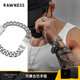 rawness 古巴手鏈男士高級感個(gè)性小眾 嘻哈鈦鋼情侶款首飾潮牌 粗 19cm 拉絲精鋼(腕維16~17.5cm)