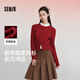 森馬（Semir）商場(chǎng)同款|騏驥紅色毛衣女2026新款細絞花學(xué)院風(fēng)修身圓領(lǐng)miu系上衣 【新年鴻運】中國紅60669 XL