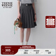 Teenie Weenie小熊女裝春夏休閑時(shí)尚高腰百褶半身裙可拆卸腰帶短裙 深灰色 S (160)