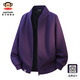大嘴猴（paul frank）棉服男秋冬新款美式寬松保暖棉衣夾克外套 紫色   2XL