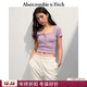 Abercrombie & Fitch【多色亨利領(lǐng)】小麋鹿圖案女裝25夏季修身短袖T恤 粉色 S (165/88A)