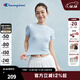 Champion冠軍短袖女2025夏季新款修身條紋t恤簡(jiǎn)約純色運動(dòng)風(fēng)潮牌 淺藍色 M