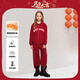 納維凱爾（Navigare）女童套裝冬季兒童套裝衛衣褲子加絨加厚陸沖女孩車(chē)厘子紅165