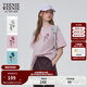Teenie Weenie小熊女裝t恤2025夏季新款寬松白色休閑圓領(lǐng)短袖上衣 粉色 XL
