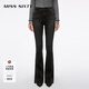 MISS SIXTY2025秋季新款牛仔褲女不規則磨白中腰修身顯瘦微喇叭褲 黑灰常規 27